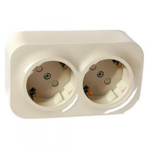 Розетка 2-я с/з с шт Бежевый Legrand Quteo