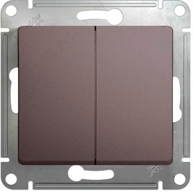 Переключатель 2-кл 10А С/У Платина Glossa