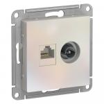 Розетка двойная TV+комп.RJ45,кат.5E,С/У Жемчуг ATLASDESIGN