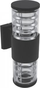 Светильник садово-парковый «Техно» (НБУ)  DH0802 2*60W, 2*E27, 230V, IP54, цвет черный, на стену , 175*108*320мм Feron
