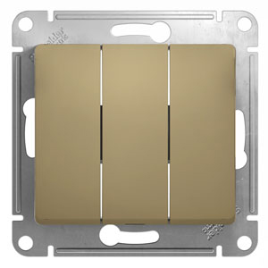 Выключатель 3-кл 10А С/У Титан Glossa