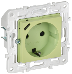 Розетка 1-м 16А С/У З/К со шторками+USB С 18Вт Мятный Skandy