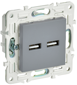 Розетка USB А+А 3,1А С/У Серый Skandy