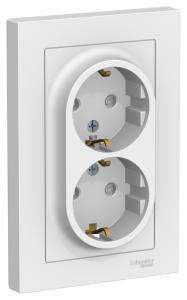 Розетка 2-м 16А С/У З/К со штор.в сборе с рамкой Лотос AtlasDesign