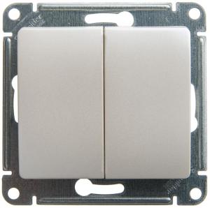 Переключатель 2-кл 10А С/У Перламутр Glossa