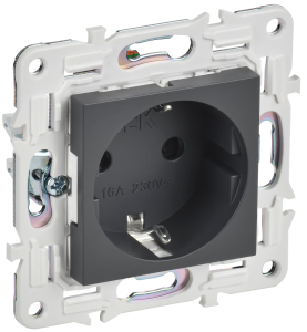 Розетка 1-м 16А С/У З/К со шторками Титан Skandy