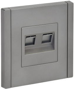 Розетка RJ11+RJ45 кат.5Е С/У Сталь Forte&Piano