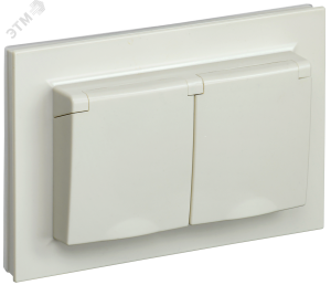 Розетка 2-м 16А С/У З/К cо шторками в сборе Бежевый Brite