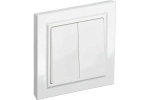 Выключатель 2-кл 10А С/У в сборе Белый Brite