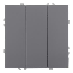 Выключатель 3-кл 10А С/У Платиново-серый Эмили