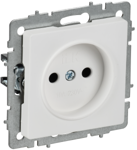 Розетка 1-м 10А С/У Арктический Белый Brite
