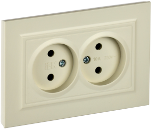 Розетка 2-м 10А С/У в сборе Бежевый Brite