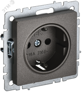 Розетка 1-м 16А С/У З/К со шторками Бронза Brite