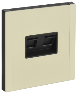 Розетка RJ45+RJ45 кат.5Е С/У Металл серый сланец Forte&Piano