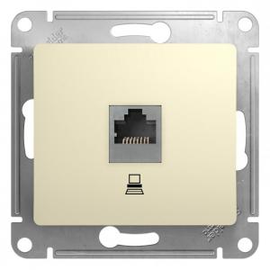Розетка компьютерная RJ45 кат.5Е беж. Glossa
