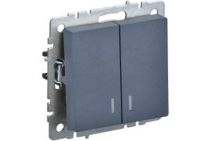 Выключатель 2-кл 10А С/У с индикатором Маренго Brite