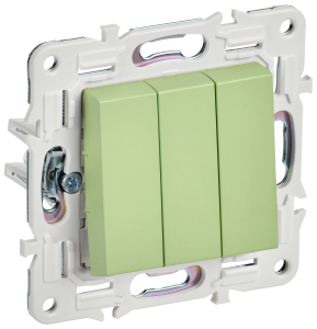 Выключатель 3-кл 10А С/У Мятный Skandy