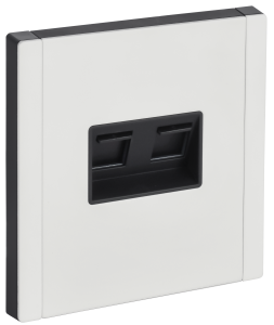 Розетка RJ45+RJ45 кат.5Е С/У Металл Белый Forte&Piano