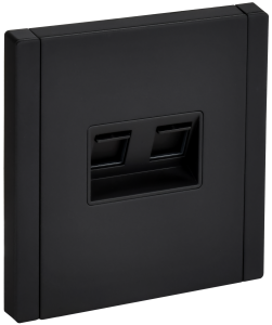 Розетка RJ11+RJ45 кат.5Е С/У Металл Черный Forte&Piano