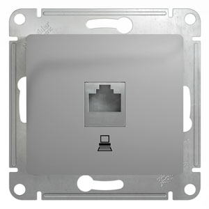 Розетка компьютерная RJ45 кат.5Е алюм Glossa