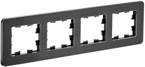 Рамка 4-я Металл Черный RE AL Brite