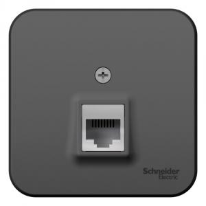 Розетка компьютерная RJ45, кат.5E,О/У антрацит BLANCA