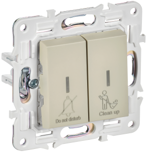 Выключатель 2-кл 10А С/У с индикатором для отелей Бежевый Skandy