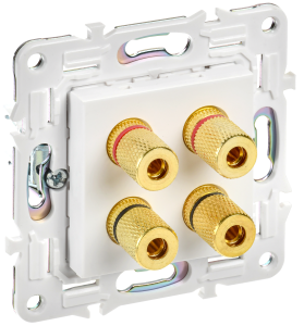 Розетка Аудио 4-м С/У Арктический белый Skandy