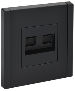 Розетка RJ11+RJ45 кат.5Е С/У Черный Forte&Piano