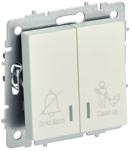 Выключатель 2-кл 10А С/У с индикатором для отелей Жемчуг Brite