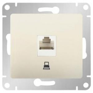 Розетка компьютерная RJ45 кат.5Е молочный Glossa