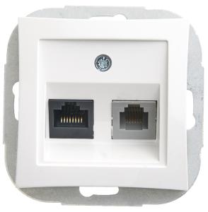 Розетка RJ11+RJ45 WDE000185 белая