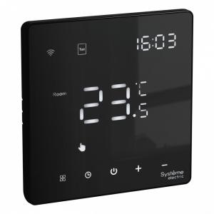 Термостат Wi-Fi для теплого пола 16А в сборе с рамкой Черный ArtGallery