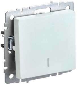 Переключатель 1-кл 10А С/У проходной с индикатором Жемчуг Brite