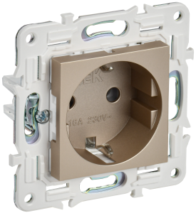Розетка 1-м 16А С/У З/К Шампань Skandy
