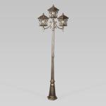 Парковый светильник Cassiopeya F/3 черное золото Elektrostandard