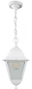 Светильник садово-парковый «Классика» (НСУ)  НСУ 04-60-001 1*60W, E27, 230V, IP44, цвет белый, 4-х гранник, на цепочке, 146*146*670мм Feron