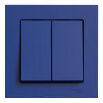 Выключатель 2-кл 10А С/У в сборе с рамкой Аквамарин AtlasDesign