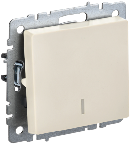Переключатель 1-кл 10А С/У проходной с индикатором Бежевый Brite