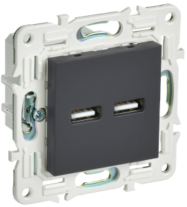 Розетка USB А+А 3,1А С/У Графит Skandy