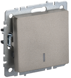 Переключатель 1-кл 10А С/У проходной с индикацией Шампань Brite