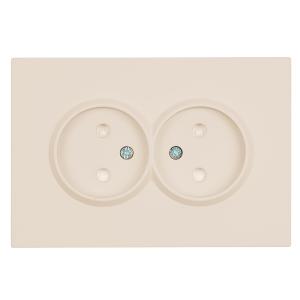 Розетка 2-м 16А С/У со шторками кашемир Эмили