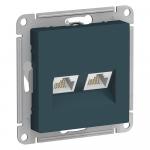 Розетка компьютерная 2* RJ45, кат.5E,С/У Изумруд ATLASDESIGN