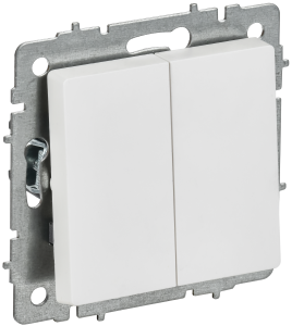 Переключатель 2-кл 10А перекрестный Арктический Белый Brite