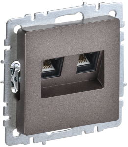 Розетка RJ45+RJ45 кат.6 С/У Темная Бронза Brite