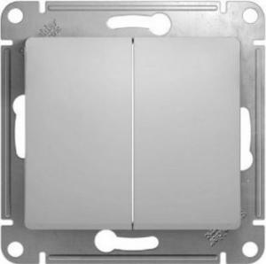 Переключатель 2-кл 10А С/У Молочный Glossa