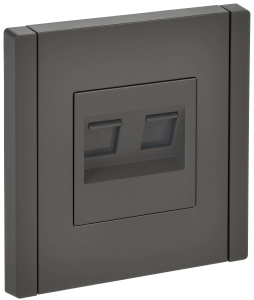 Розетка RJ11+RJ45 кат.5Е С/У Серый Forte&Piano