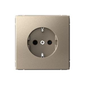 Розетка 1-м 16А С/У З/К со шторками Шампань ArtGallery