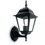 Светильник садово-парковый «Классика» (НБУ)  4101 1*60W, E27, 230V, IP44, цвет черный, 4-х гранник, на стену вверх, 150*195*360мм Feron
