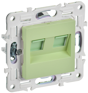 Розетка RJ45+RJ45 кат.5Е С/У Мятный Skandy